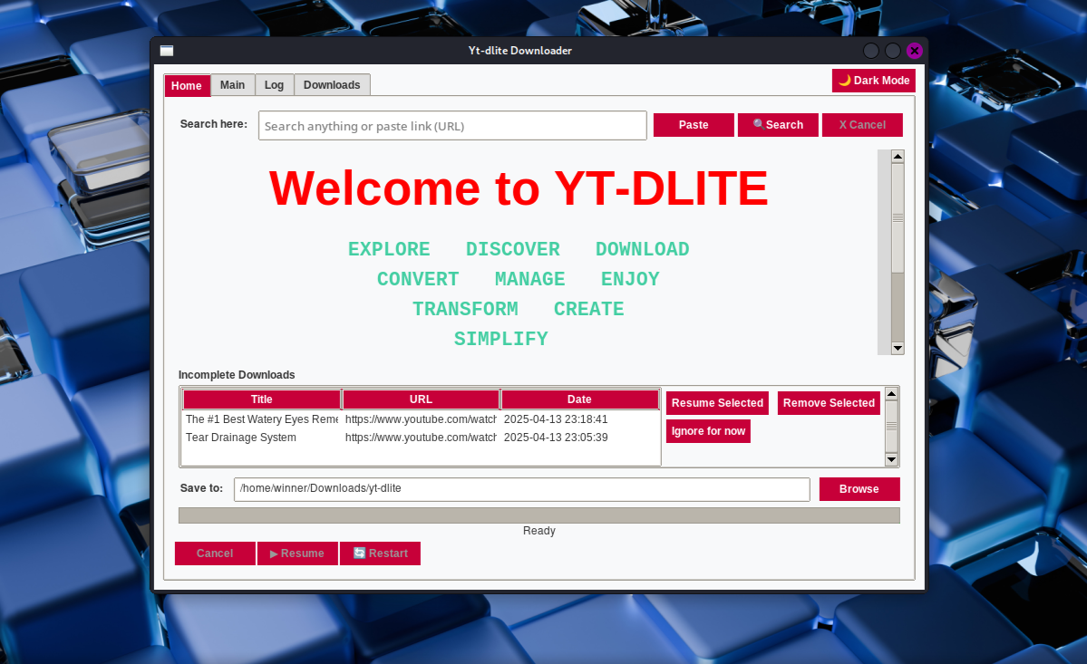 yt-dlite screenshot